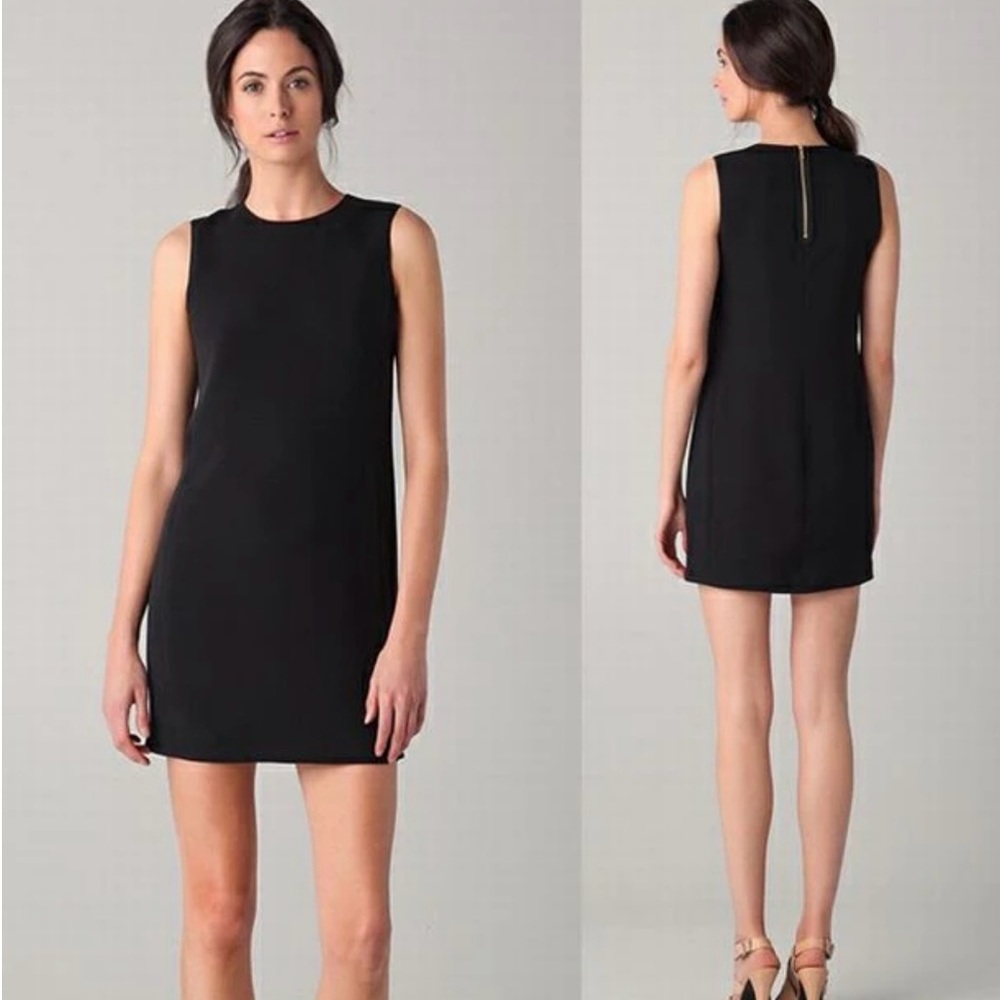 VINCE BLACK SILK SHIFT DRESS
